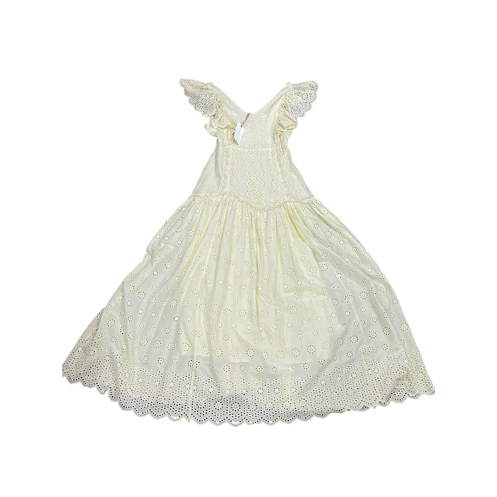 NWT LoveShackFancy Cressida Eyelet Maxi Dress in Pisco Yellow Buttercream MEDIUM - Picture 9 of 16